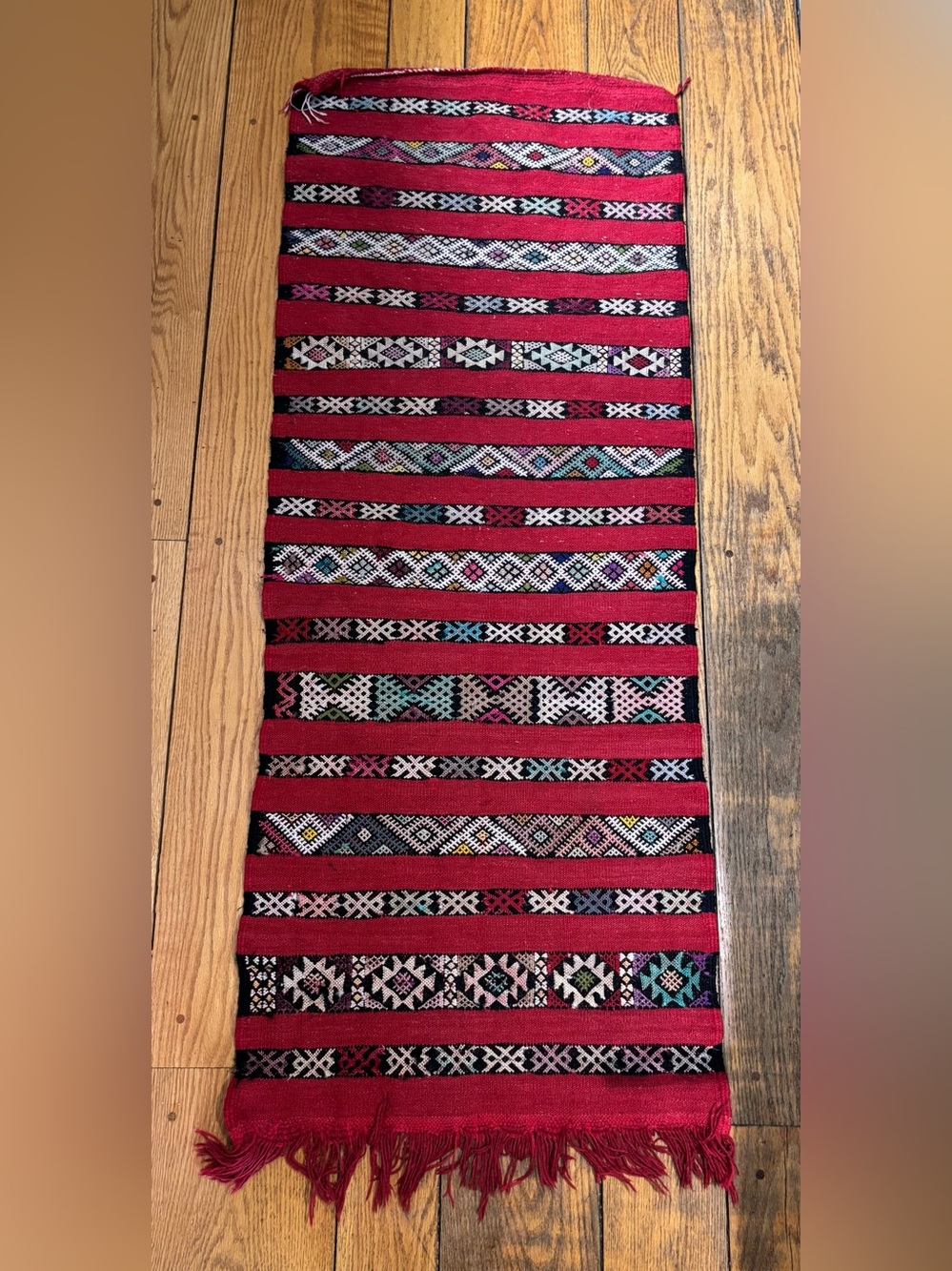 Vintage Moroccan Berber Zemmour Kilim Runner